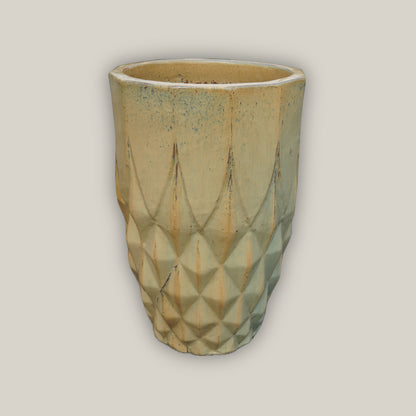 9995C11 - Cream Pineapple Round Ceramic Planter