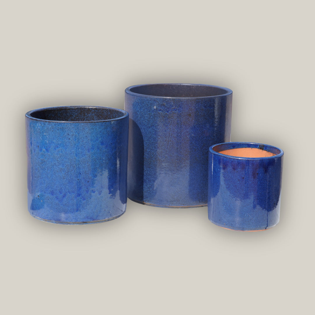 Dark Blue Short Cylinder Planter