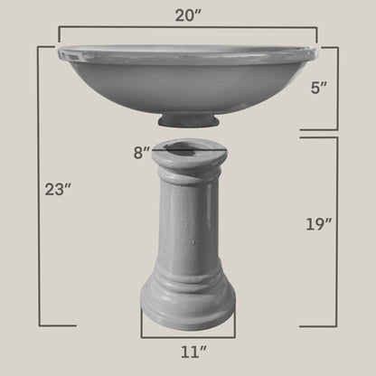 3103L14 - Bright Red Round Ceramic Bird Bath