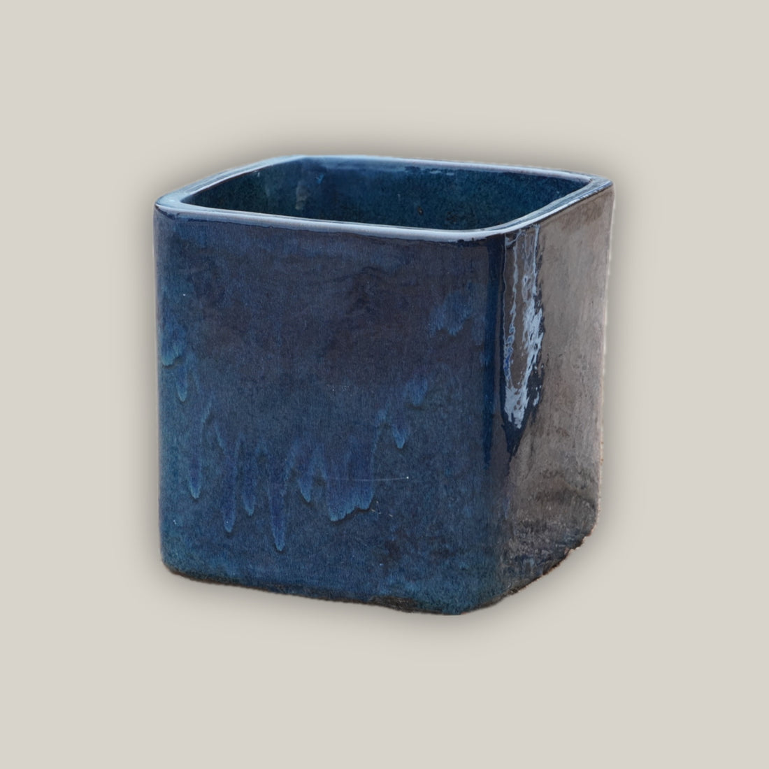 294M20 - Double Blue Ceramic Cubed Flowerpot