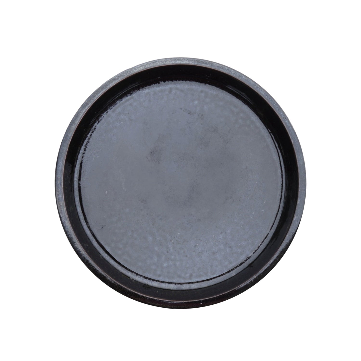 Round Shiny Black Ceramic Plant Saucer