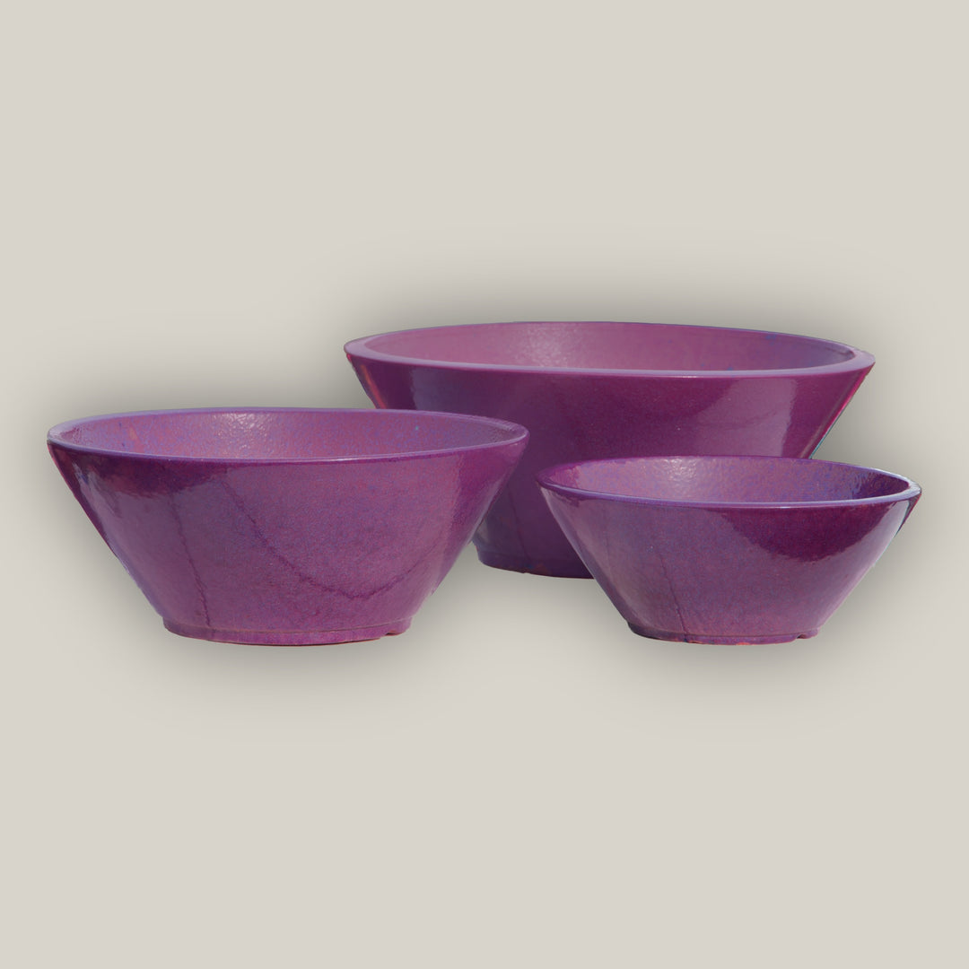 Purple Low Wide Planter