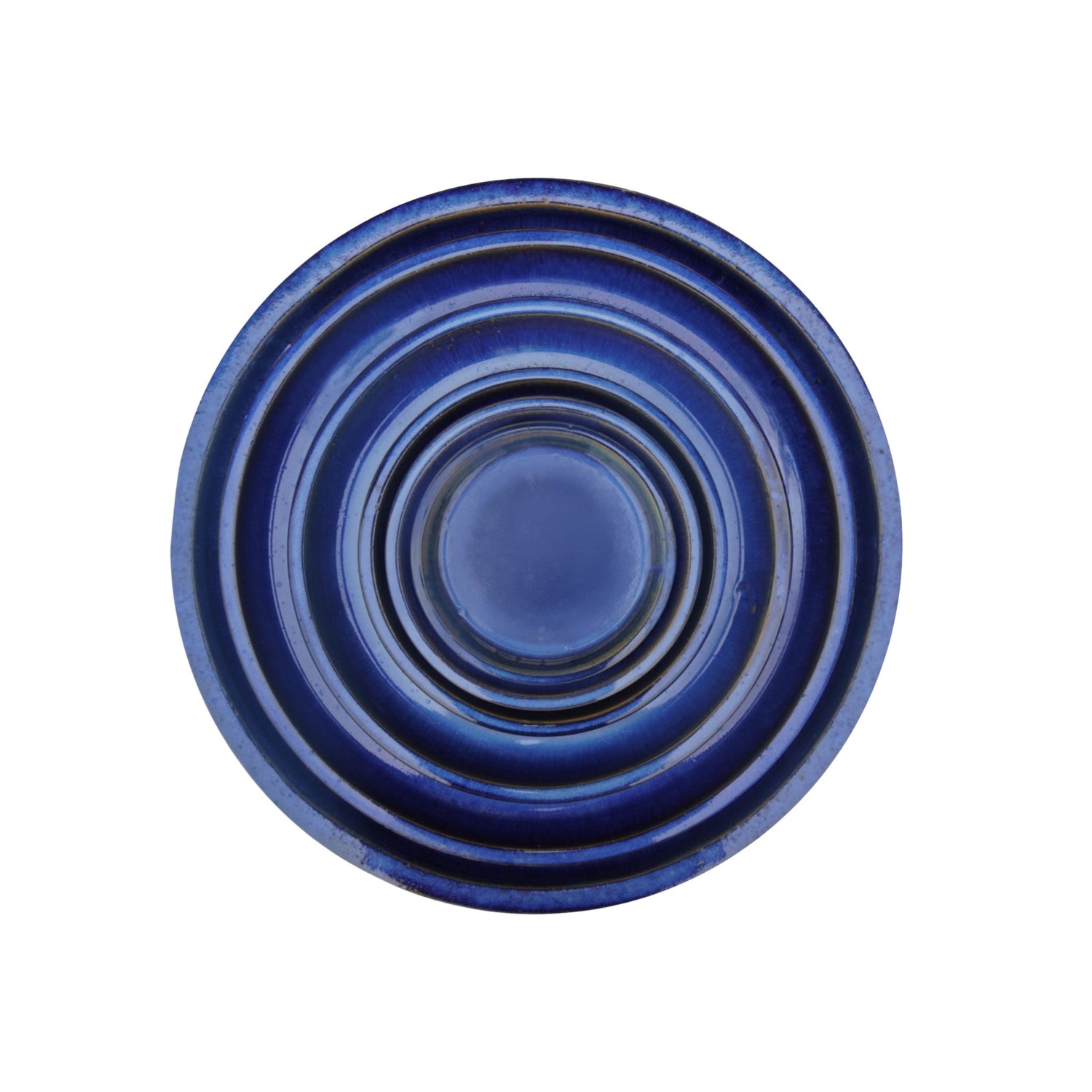 Round Blue Ceramic Plant Saucer