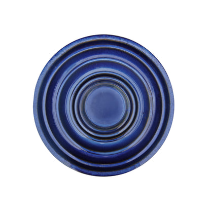 Round Blue Ceramic Plant Saucer