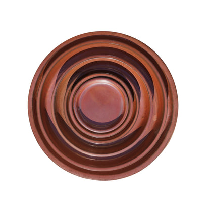 Round Copper Red Ceramic Plant Saucer