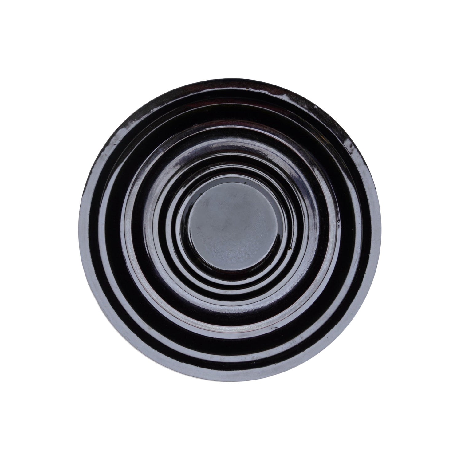 Round Shiny Black Ceramic Plant Saucer