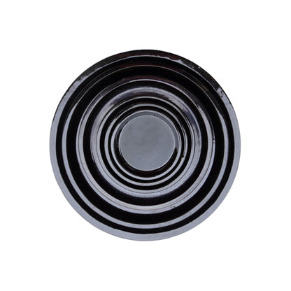 Round Shiny Black Ceramic Plant Saucer