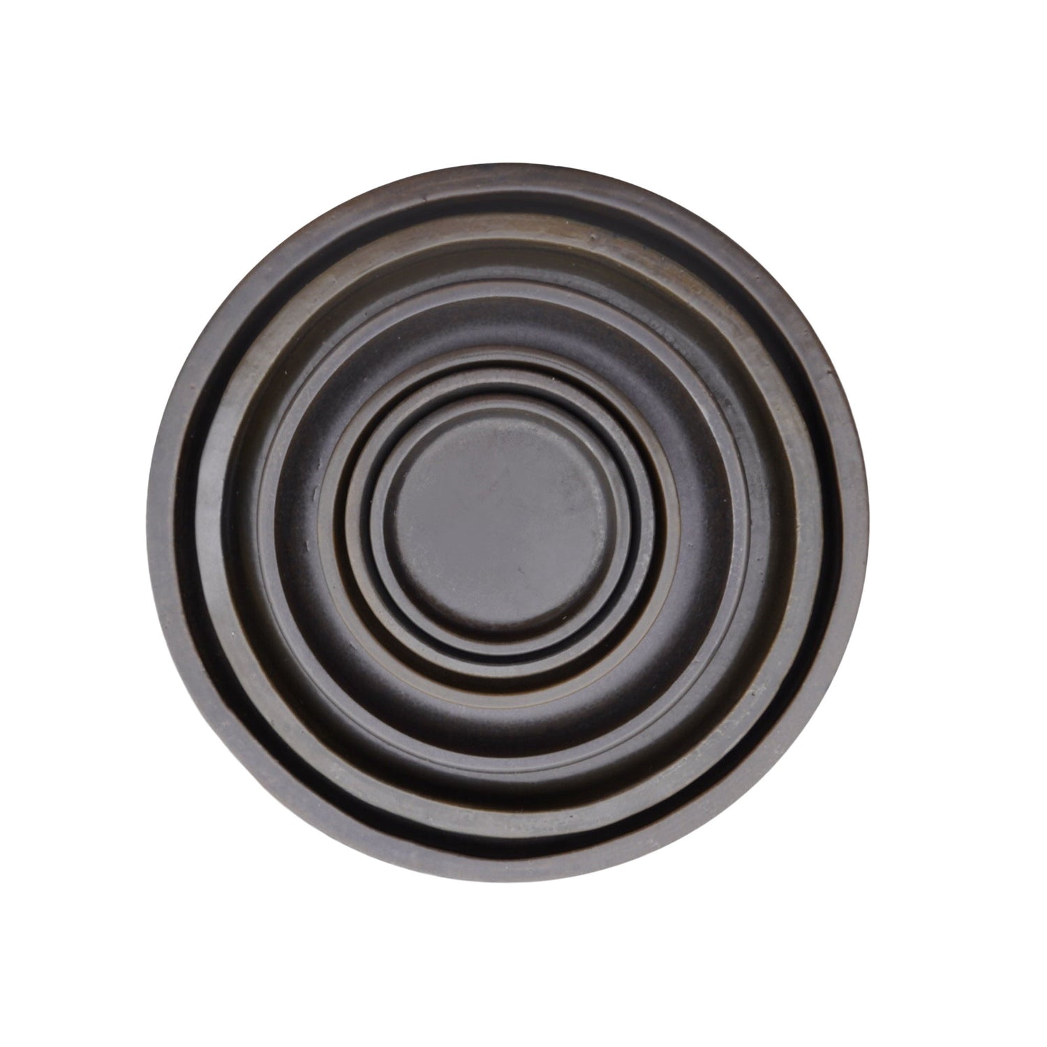 Round Matte Black Ceramic Plant Saucer