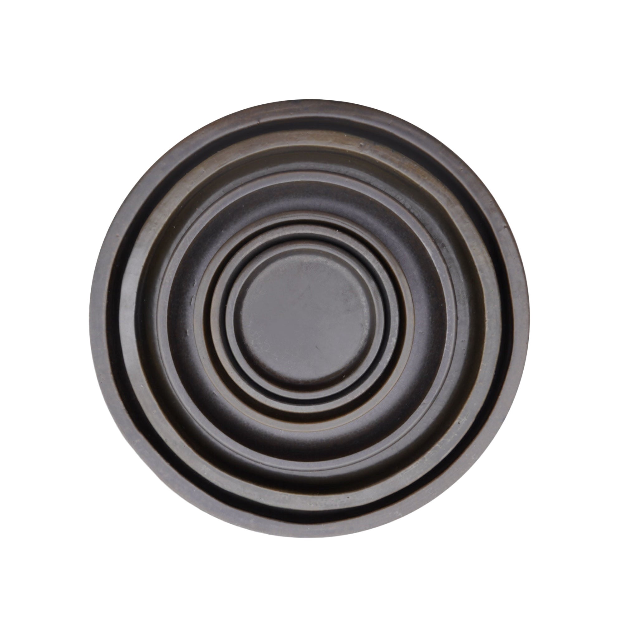 Round Matte Black Ceramic Plant Saucer