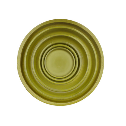 Round Yellow Ceramic Plant Saucer