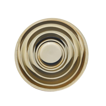 Round Yellow Cream Ceramic Plant Saucer