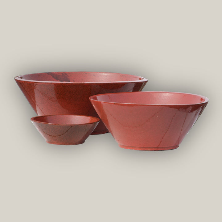 Tropical Red Low Wide Planter