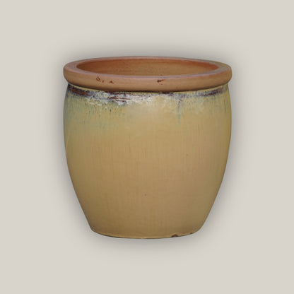 terracotta honey pot planter Natural Rim/Honey Yellow Ceramic Bell Pot