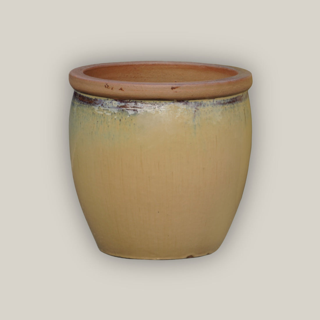 6109H75FS - Natural Rim/Honey Yellow Ceramic Bell Pot - FREE SHIPPING