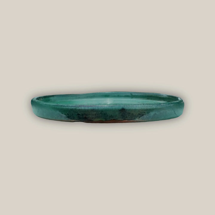 Round | Jade Ceramic Plant Saucer | High Fired Ecofriendly Clay - Sizes 8"-19.5" - Free Shipping