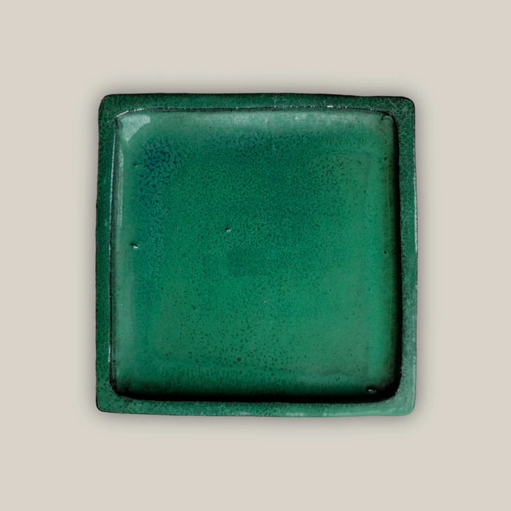 Square | Jade Ceramic Plant Saucer | High Fired Ecofriendly Clay - Sizes 8"-15" - Free Shipping