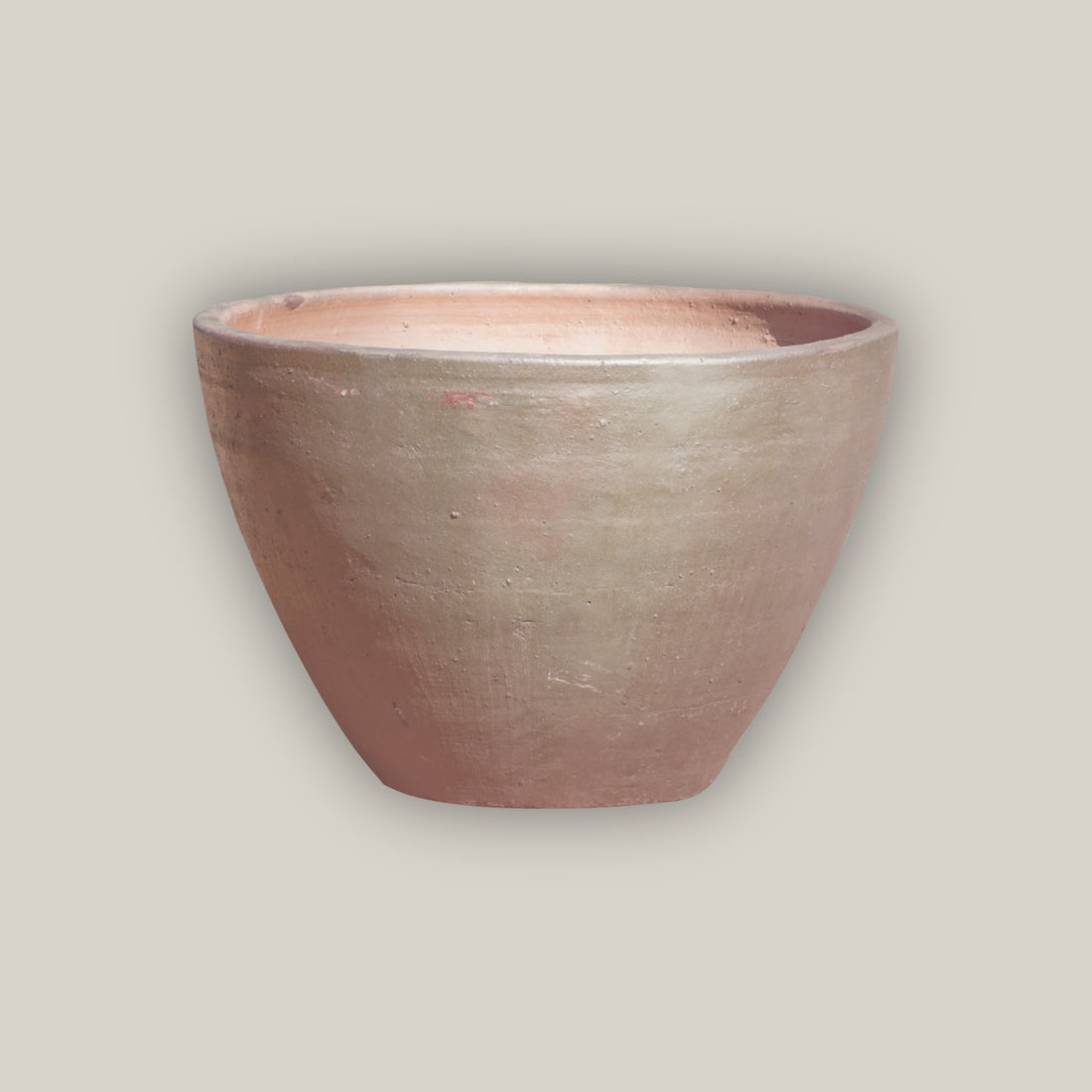 602R14FS - Iron Clay Rustic Low Cone Ceramic Planter - FREE SHIPPING