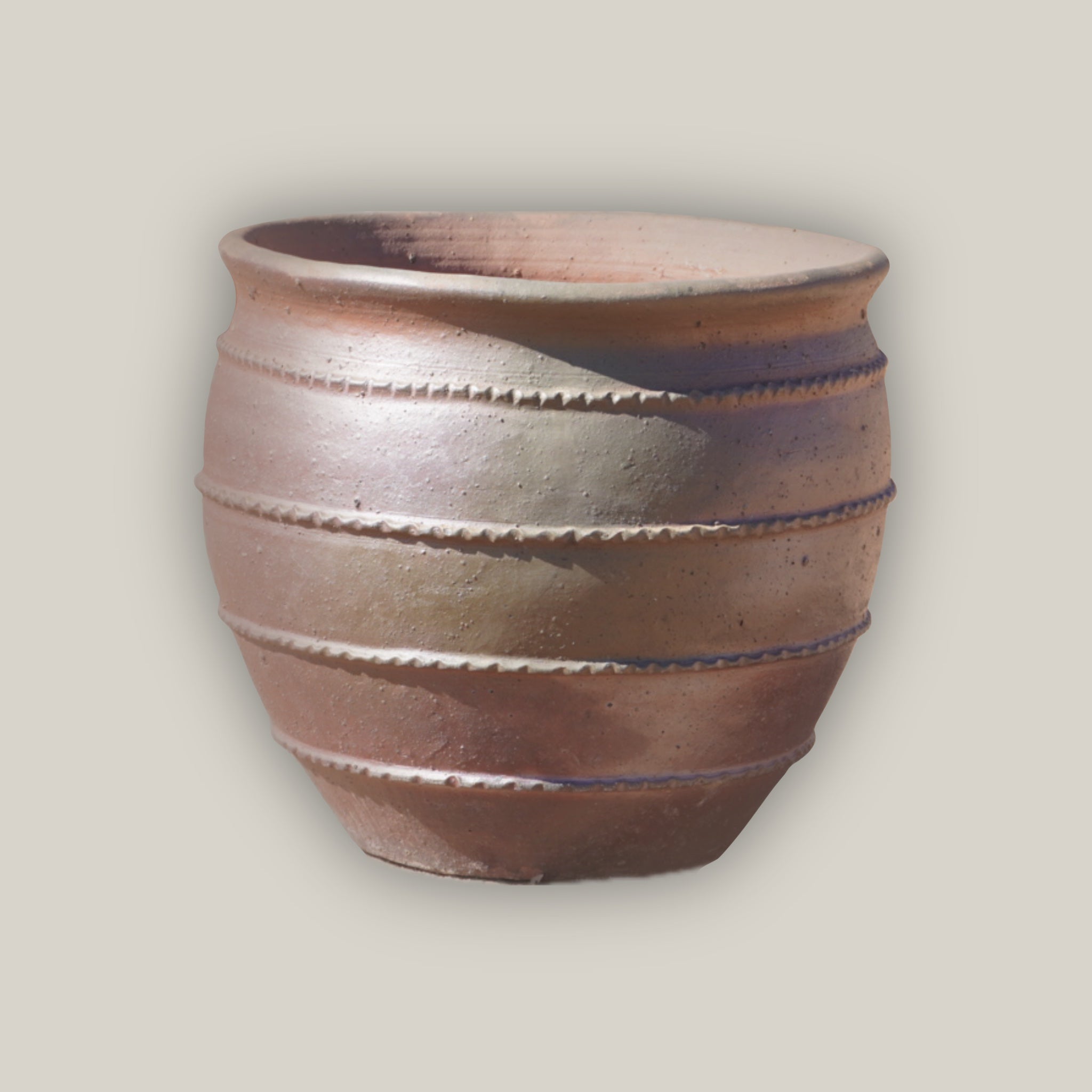rustic ceramic plant pots Iron Clay Tapered Rustic Planter
