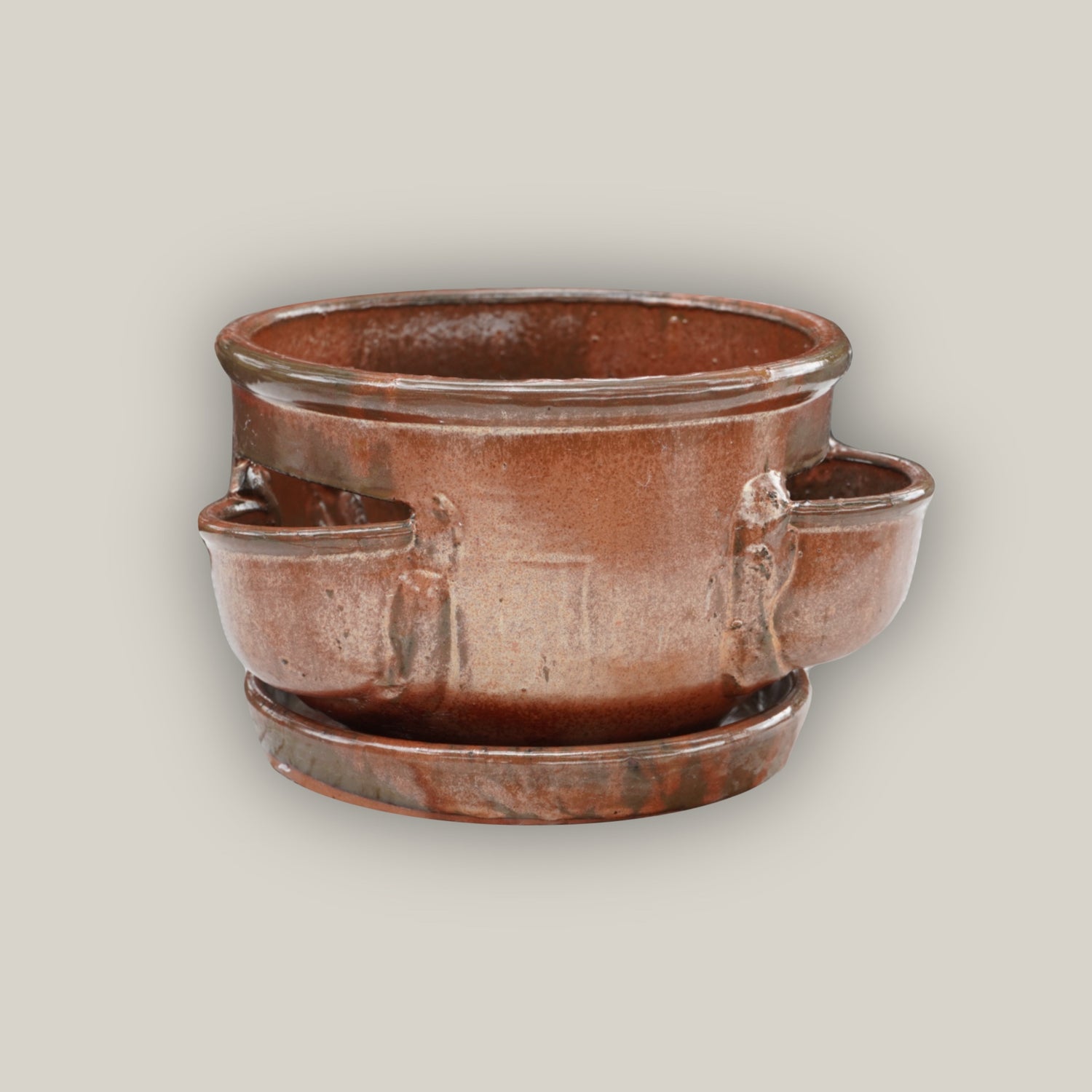 209M44FS- Iron Rust Ceramic Strawberry Pot - FREE SHIPPING