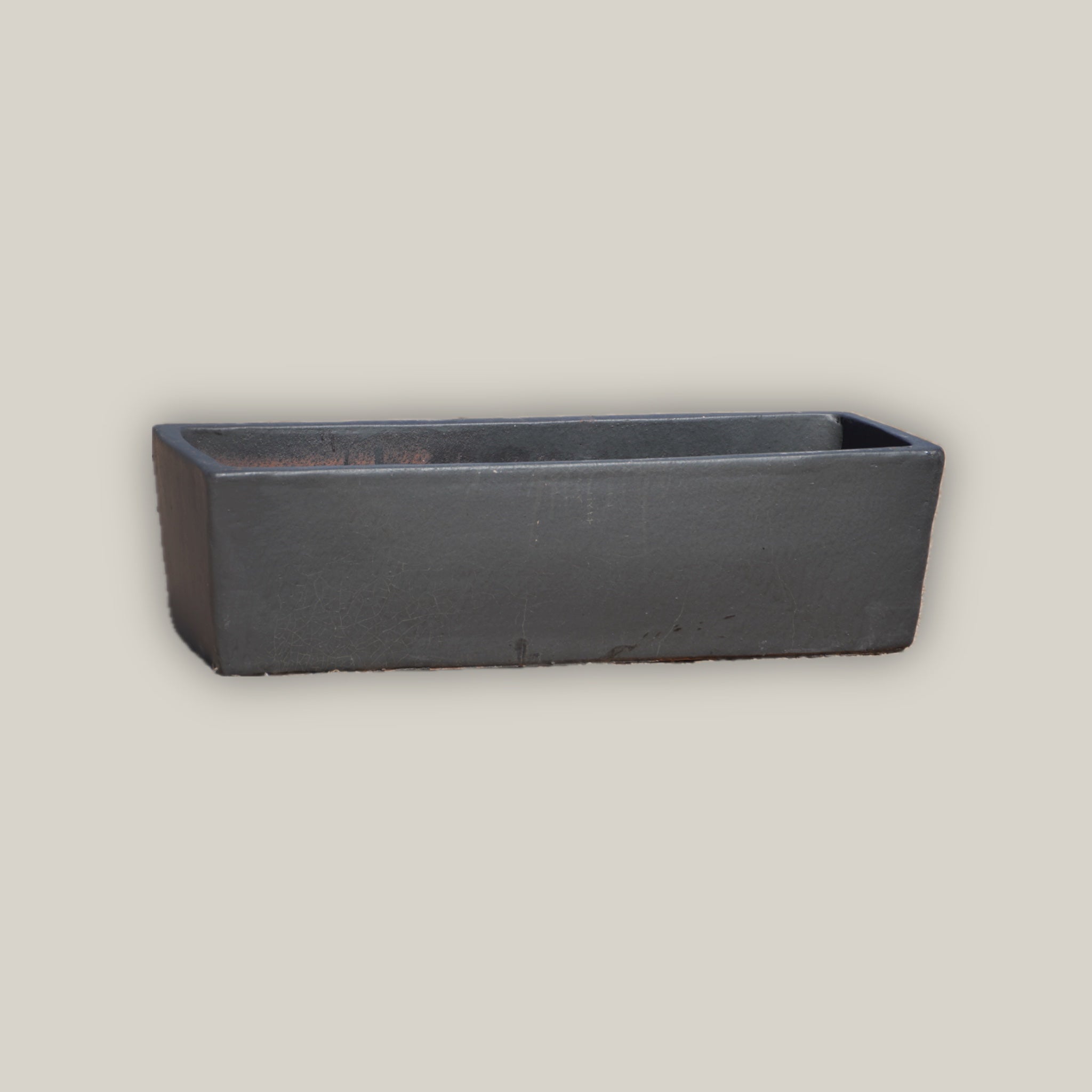 212M19 - Matte Black Rectangular Ceramic Planter