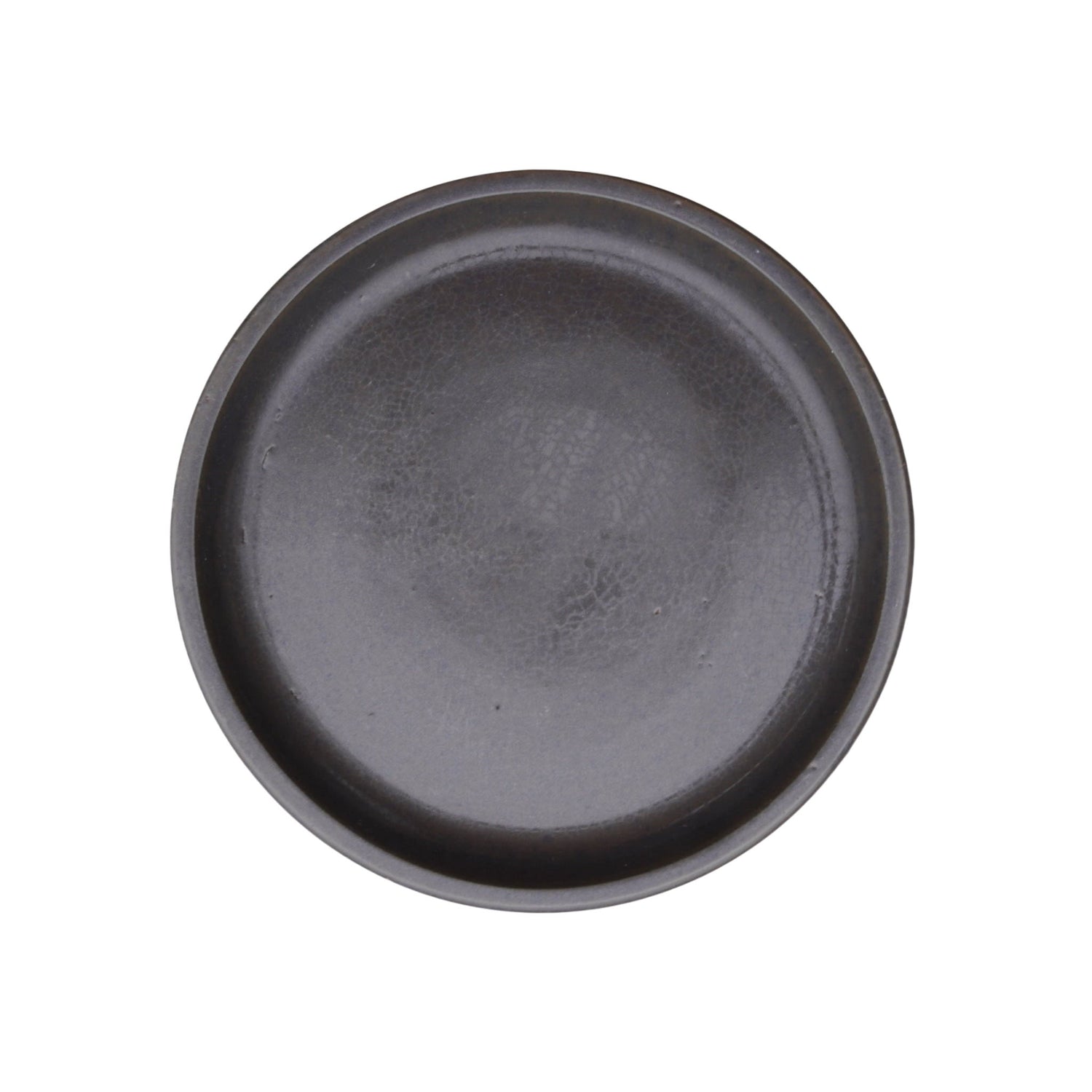 Round Matte Black Ceramic Plant Saucer