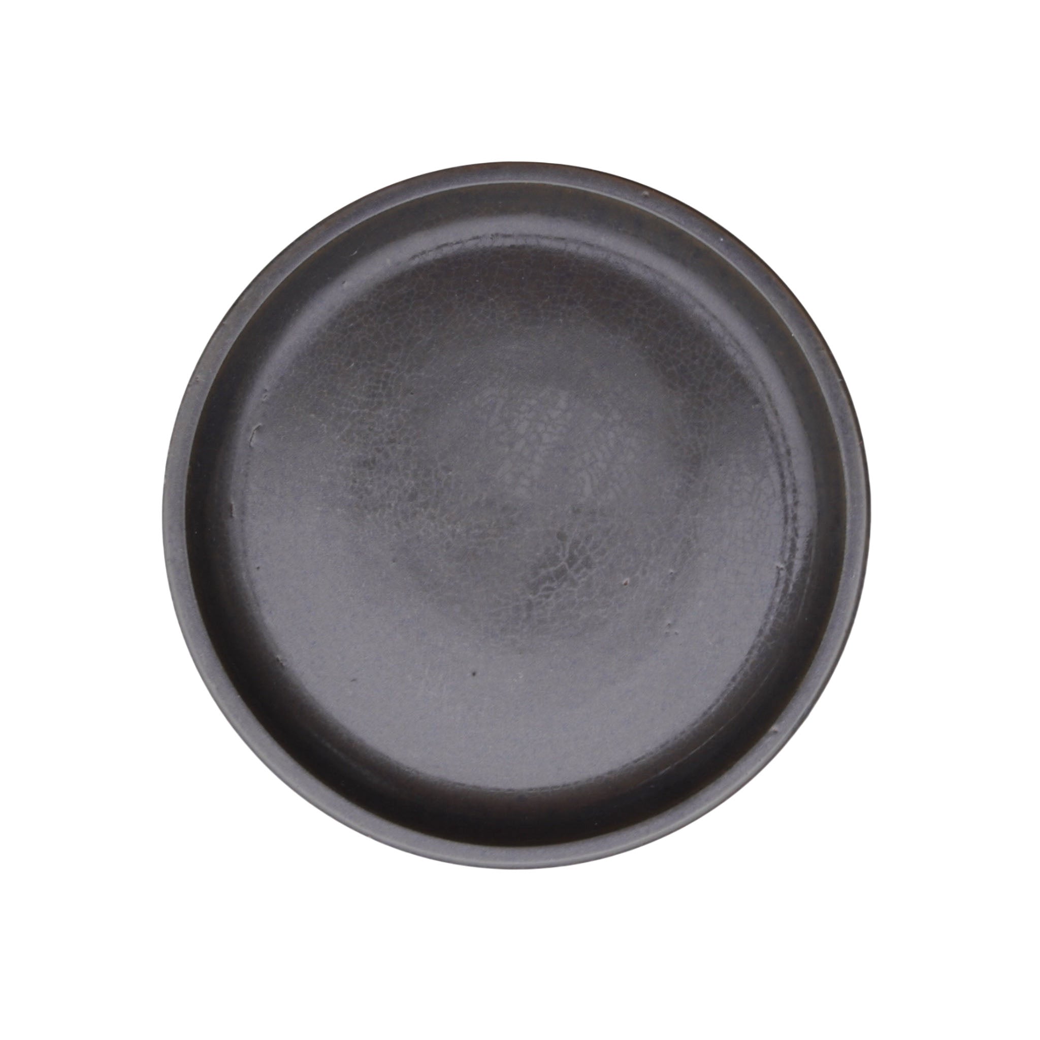Round Matte Black Ceramic Plant Saucer
