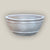 Matte White rustic low bowl ceramic planter, slightly angled from above to show its rolled rim, raised rings, and speckled finish.
