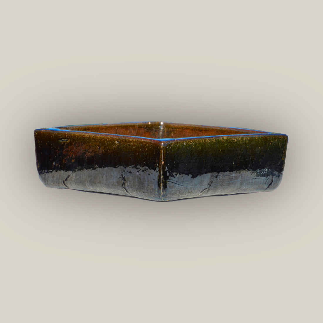 9788C13 - Mirror Black Low Square Ceramic Planter