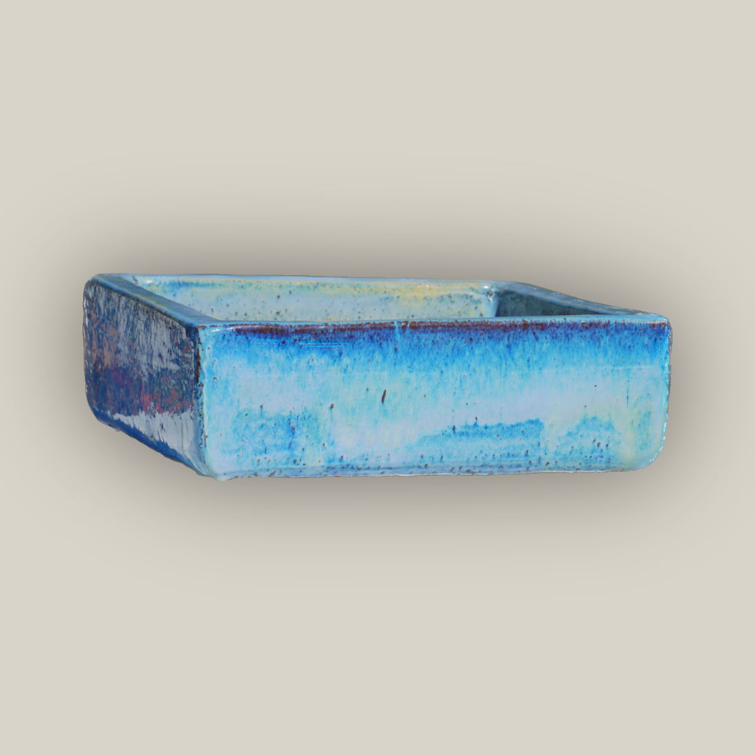 9788C45 - Ocean Blue Low Square Ceramic Planter