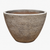 Oceanic White Giant Cone Ceramic Planter, angled front view revealing a smooth terracotta-lined interior, a tapered cone silhouette, a rounded rim, and a softly weathered, white stone-textured exterior.