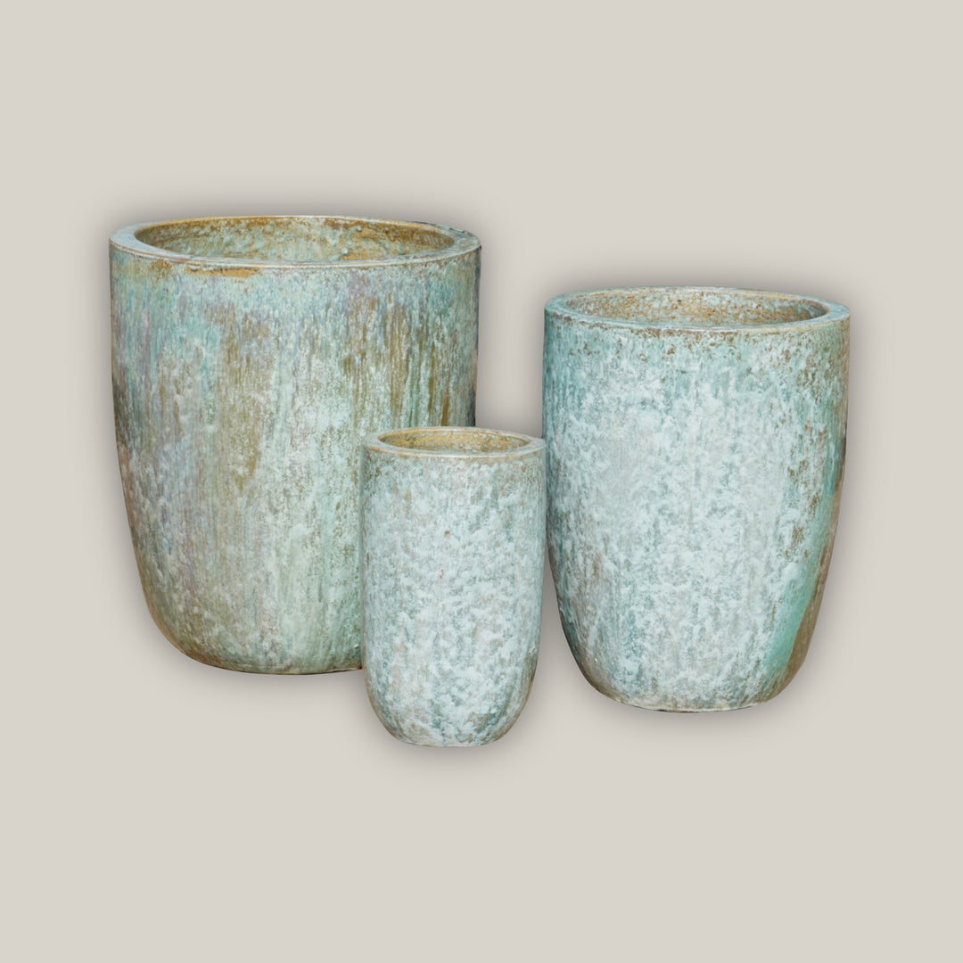 Opal Green Tall Tapered U Planter - Dolphin