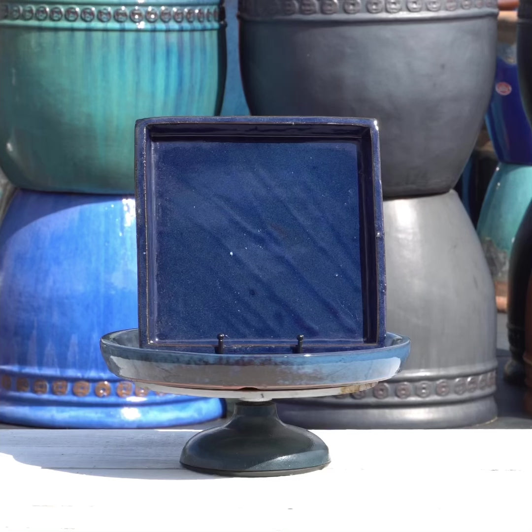 Falling Blue Square Planter Saucer - Ten Thousand Pots - video