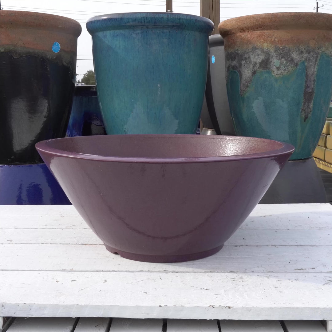 Purple Low Wide Planter