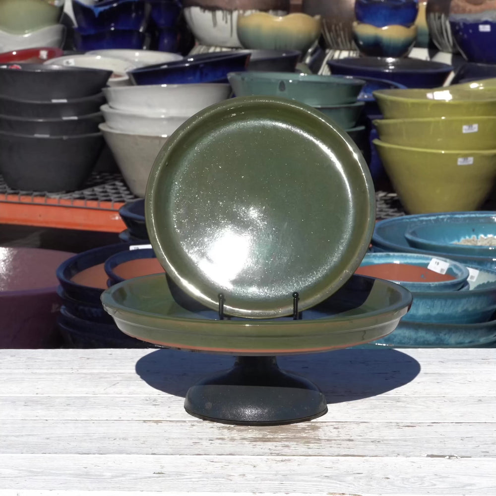 Apple Green Round Ceramic Saucer - Lion ten thousand pots video