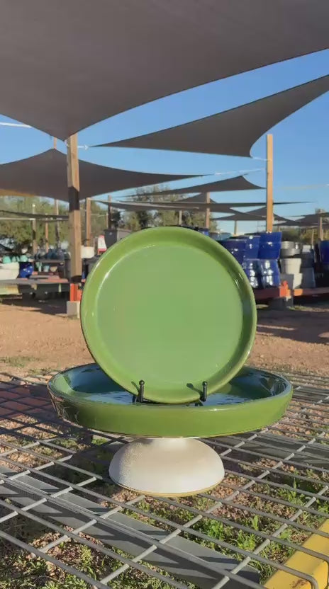3125L39FS - Round | Atomic Green Ceramic Plant Saucer | High Fired Ecofriendly Clay - Sizes 11.5"-19.5"