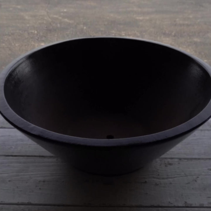 Black Low Wide Planter- FREE SHIPPING