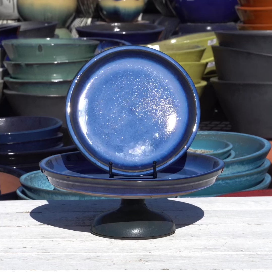 Blue Round Ceramic Saucer - Lion - Ten Thousand Pots - video