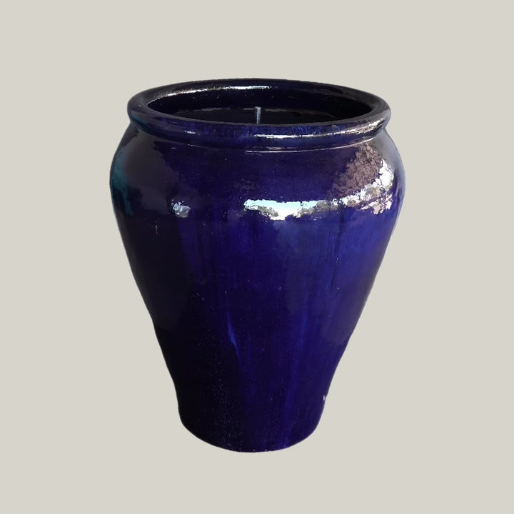 8411N8F - Blue Palace Extra Large High-Fired  Ceramic Planter Pots – Doubles as Water Fountain – Indoor/Outdoor Use – Free Shipping