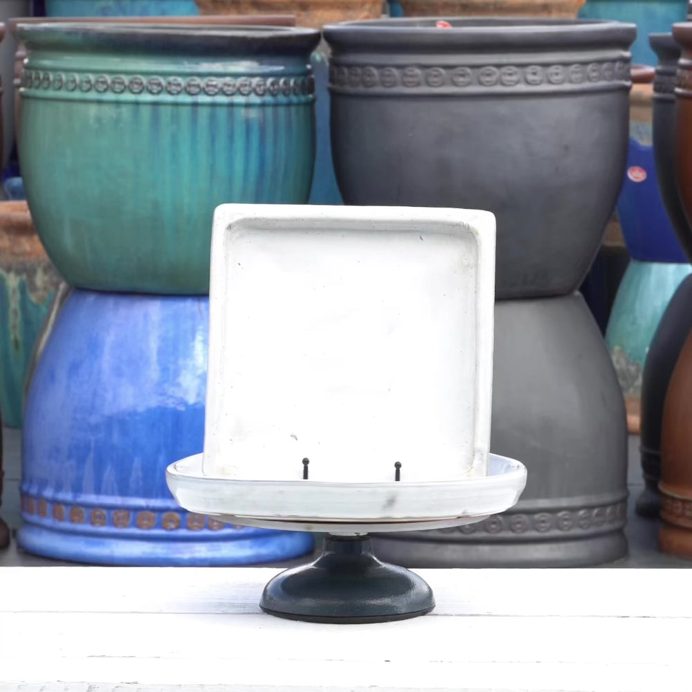 White Square Planter Saucer - Ten Thousand Pots - video