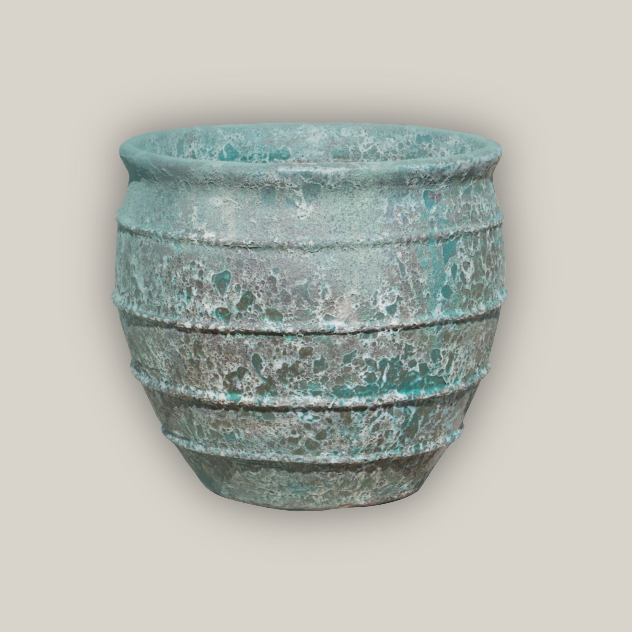 jade green planter Relic Jade Tapered Rustic Planter | Handmade Pot