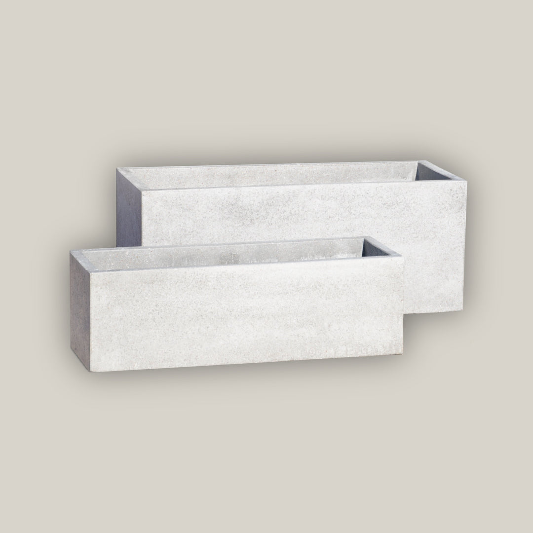 River Stone Rectangular Trough Planter