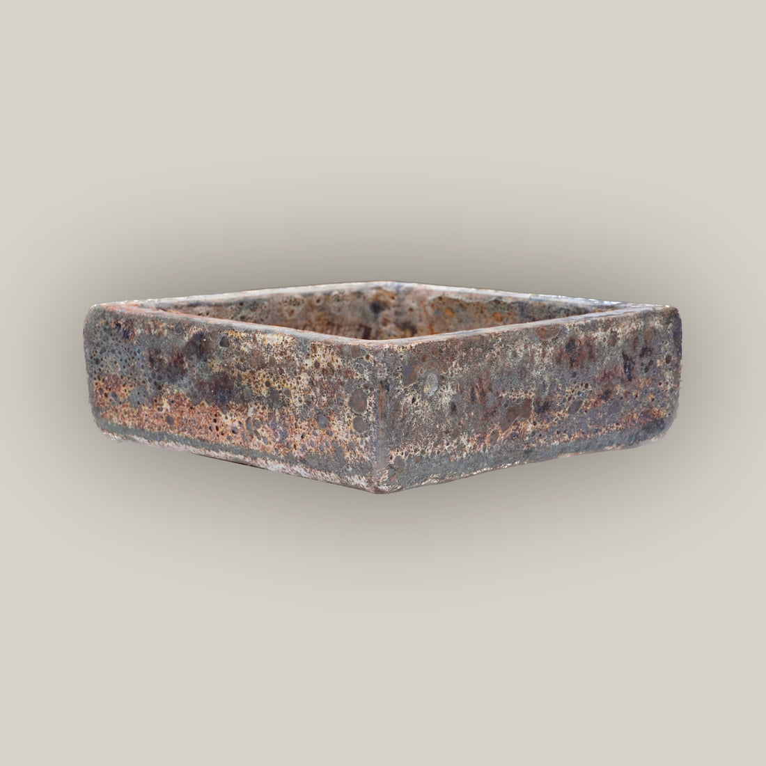 9788C42 - Seafoam Brown Low Square Ceramic Planter