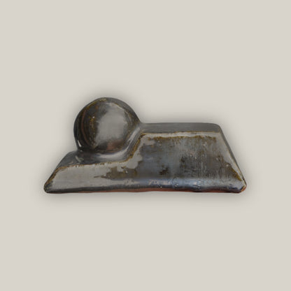 Shiny Black Ceramic Bari Pot Feet - Ten Thousand Pots - side