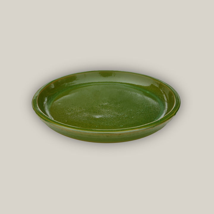 Apple Green Round Ceramic Saucer - Lion ten thousand pots 1