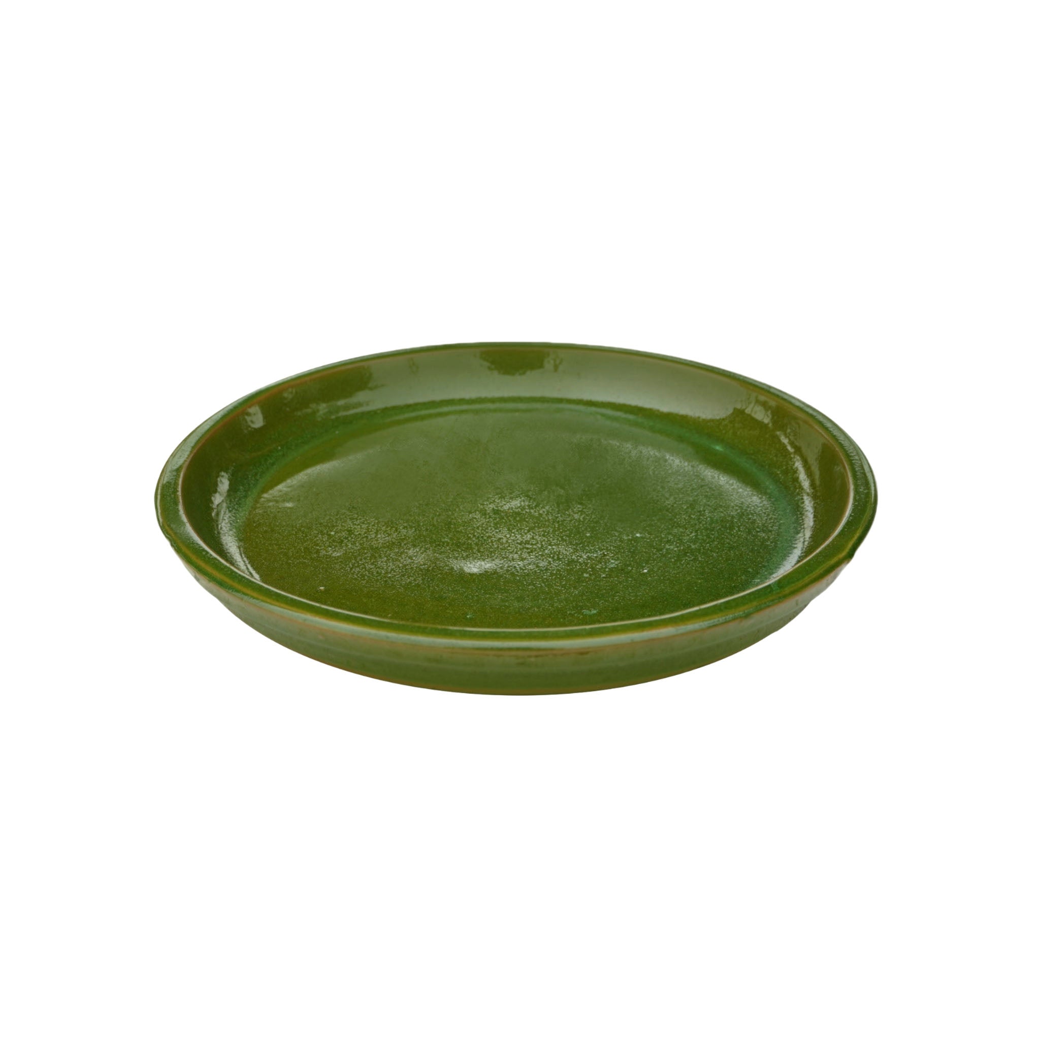 Round Apple Green Ceramic Plant Saucer