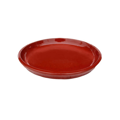Round Chili Red Ceramic Plant Saucer