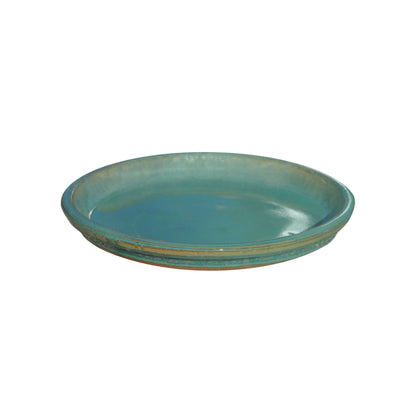 Round Turquoise Ceramic Plant Saucer