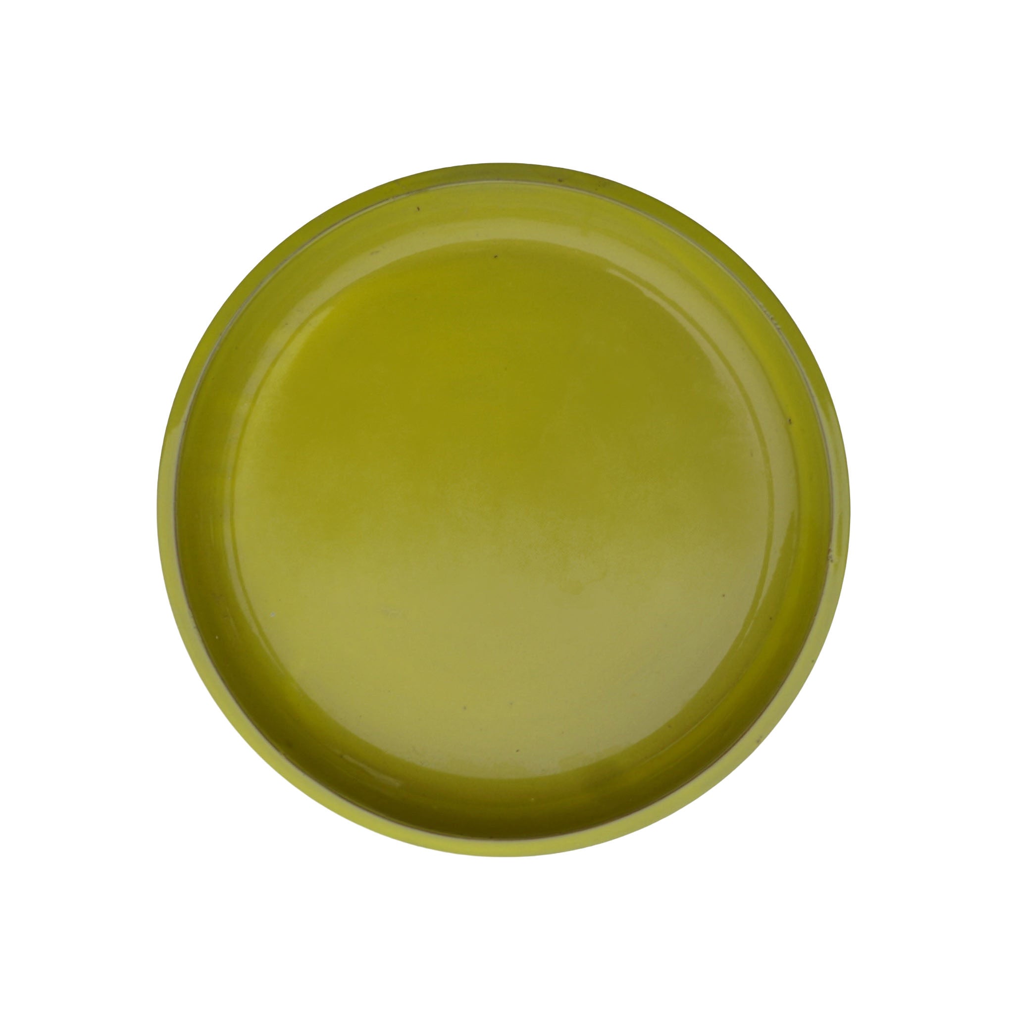 Round Yellow Ceramic Plant Saucer