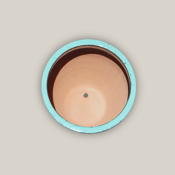 Turquoise Dropped Rain Ceramic Pot