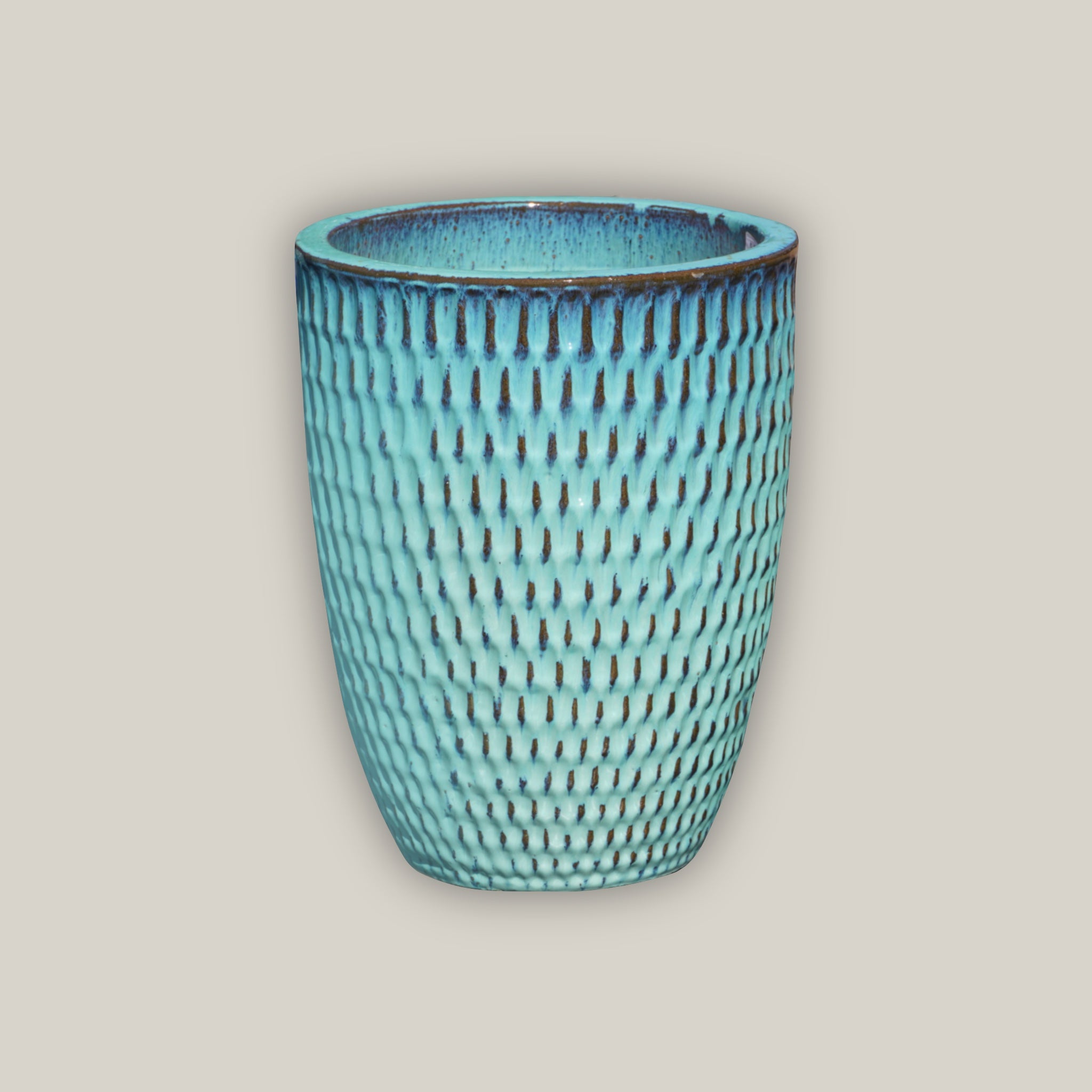 6116H1 - Turquoise Dropped Rain Ceramic Pot